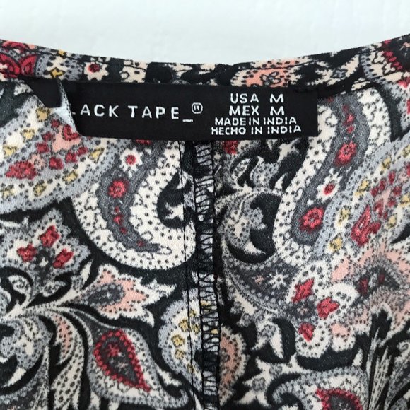 Black Tape/ Dex- Paisley Waist Pleat Vintage-Style Hippie Wrap Dress - Picture 10 of 13